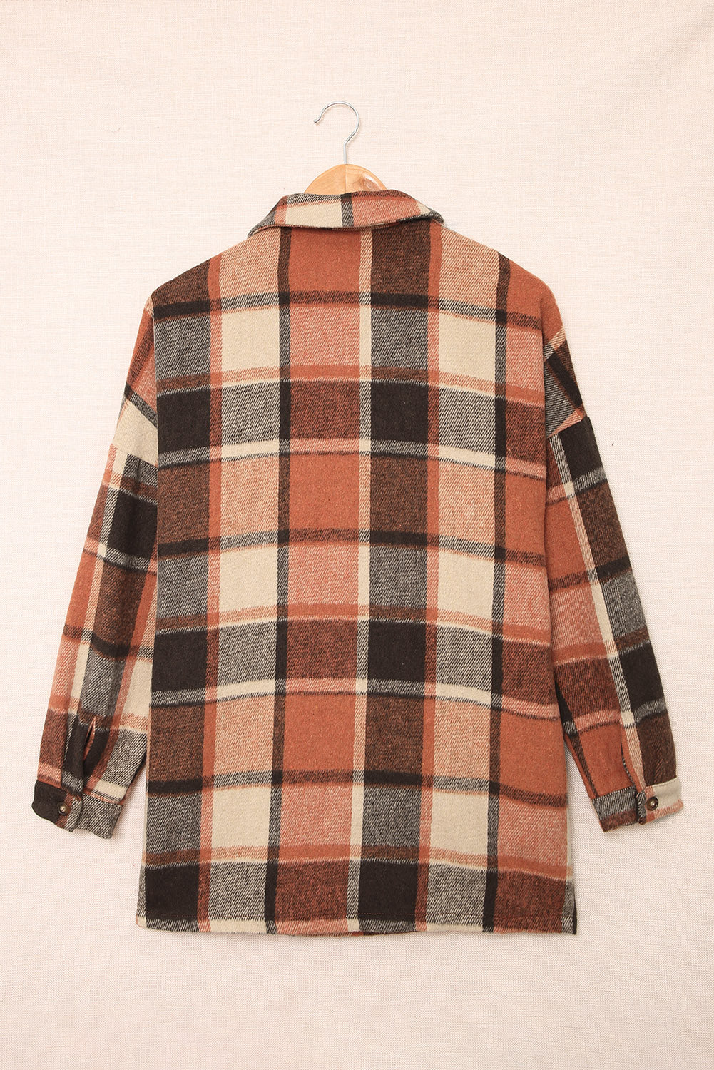 lake plaid print jacket - red/ yellow/ gray/ orange/ rose