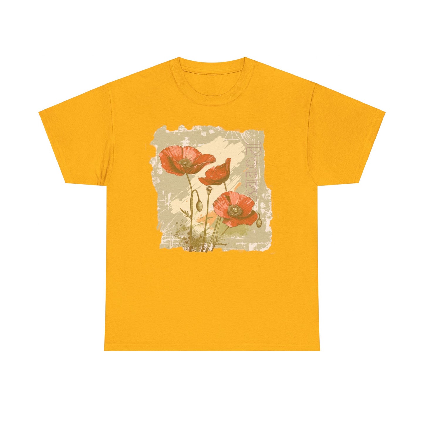 vintage poppy graphic tee - summer flowers