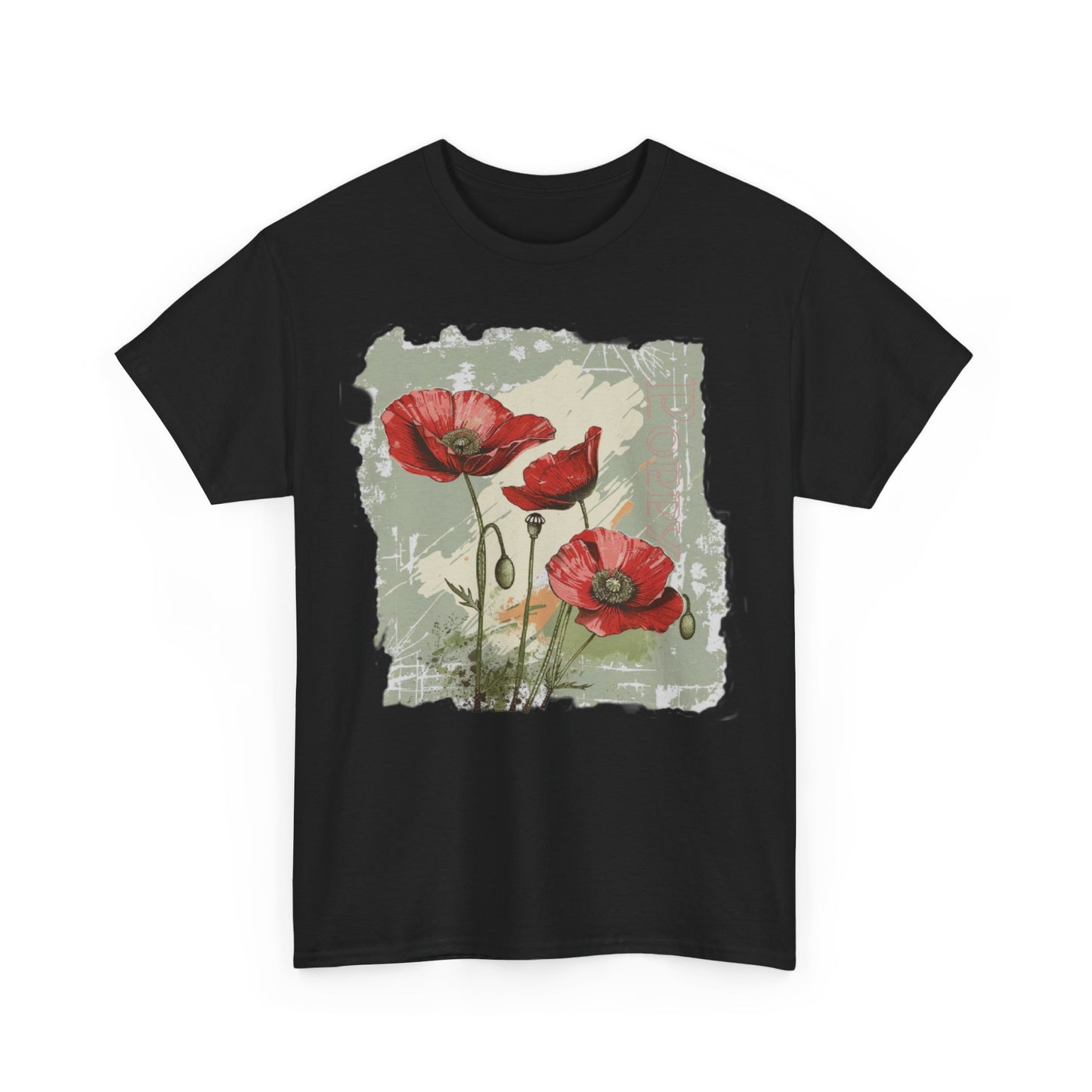 vintage poppy graphic tee - summer flowers