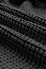 Black Chunky Waffle Knit Oversized Collar Cardigan