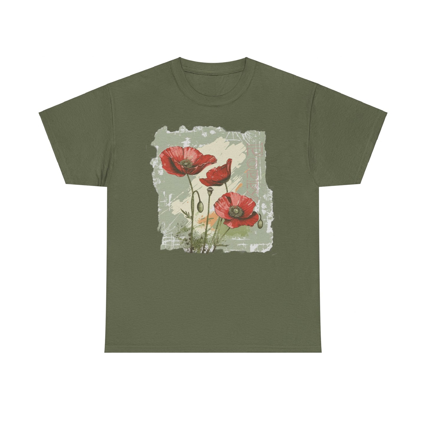 vintage poppy graphic tee - summer flowers