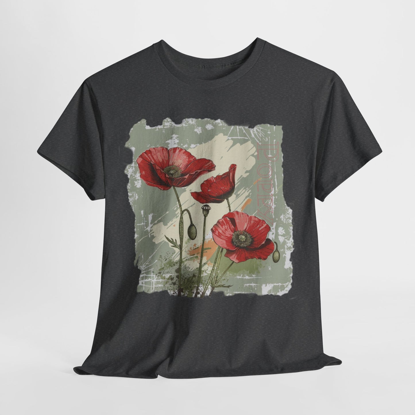 vintage poppy graphic tee - summer flowers