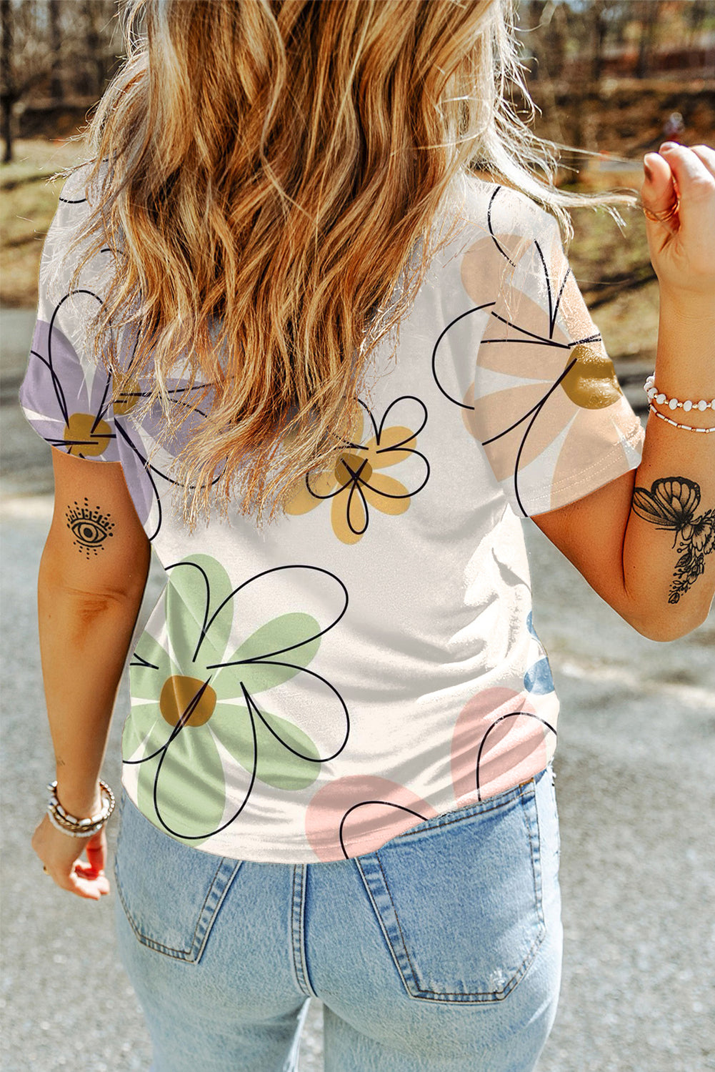 cassie flowr print tee top