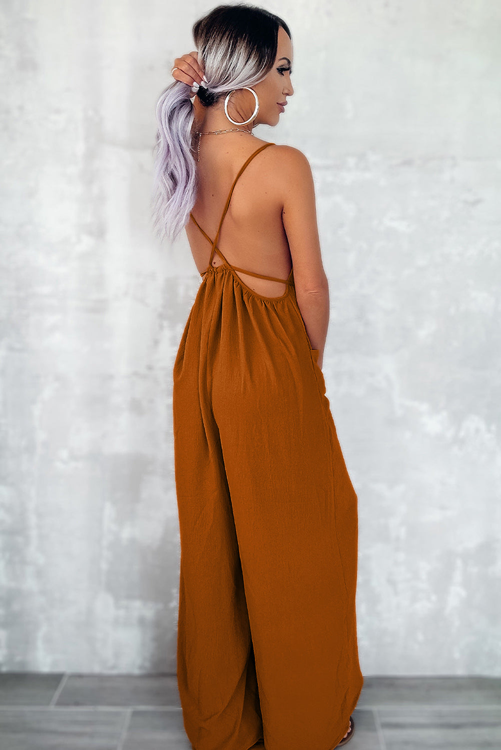 chelsea tie waist wide leg jumpsuit