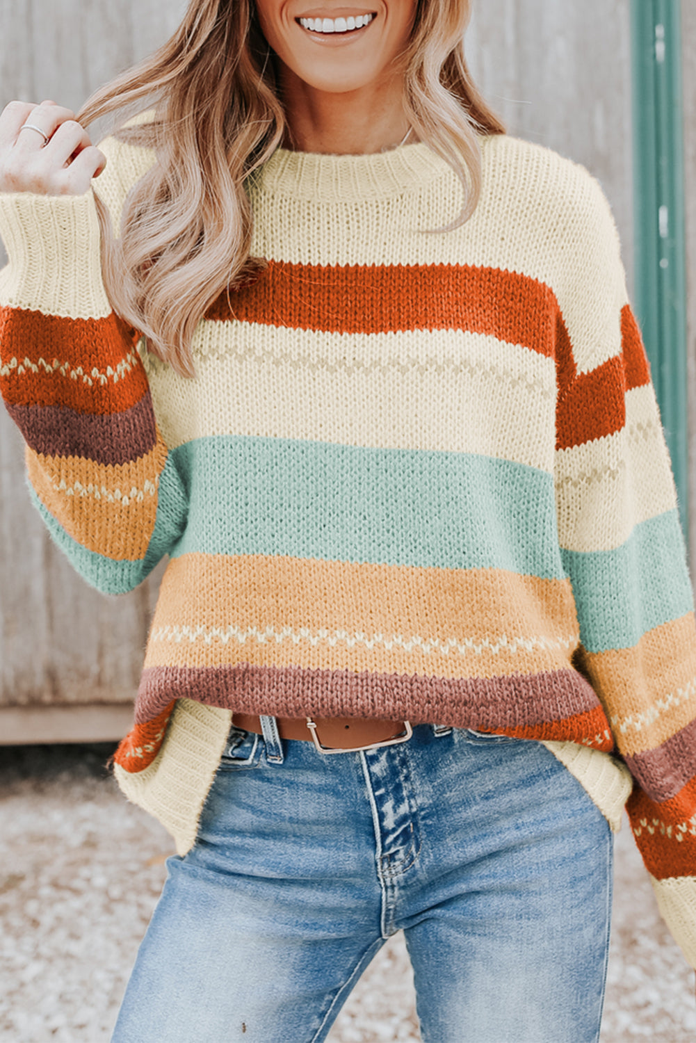 clara color block sweater