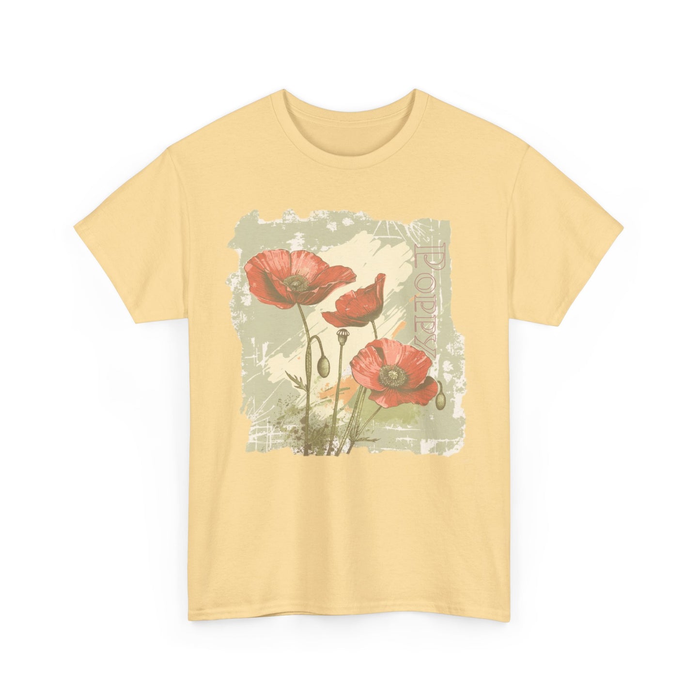 vintage poppy graphic tee - summer flowers