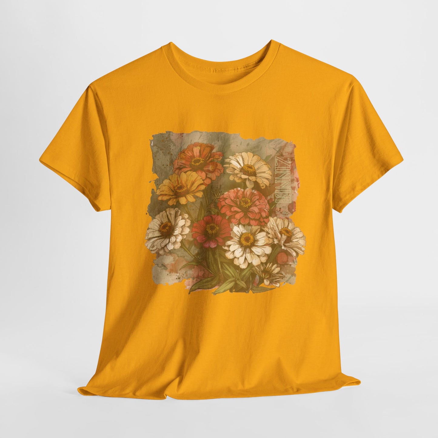 vintage zinnia garden graphic tee - summer flowers