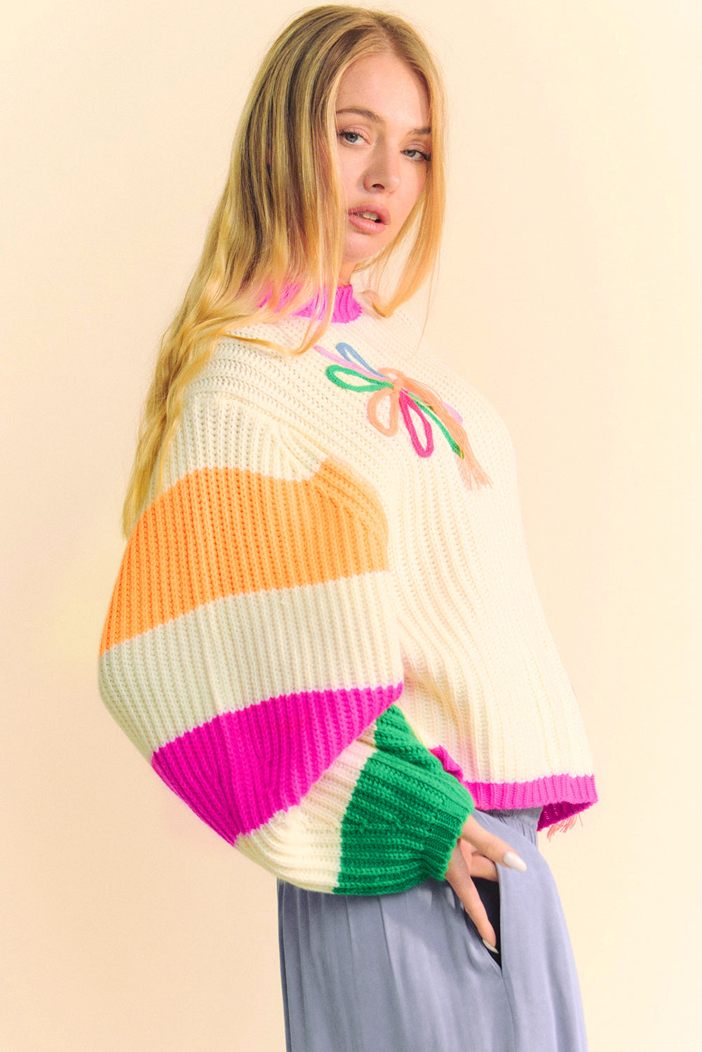 billy colorblock flowr sweater