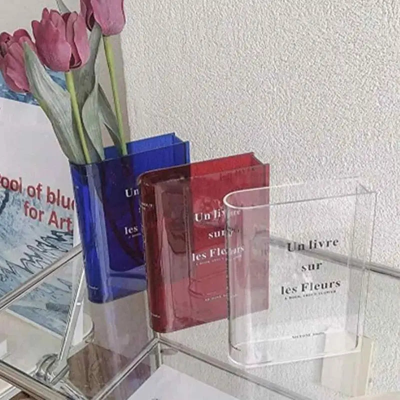 belle clear acrylic book vase
