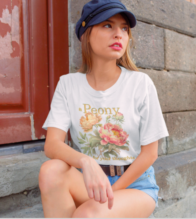 a peony for your thoughts florist graphic tee