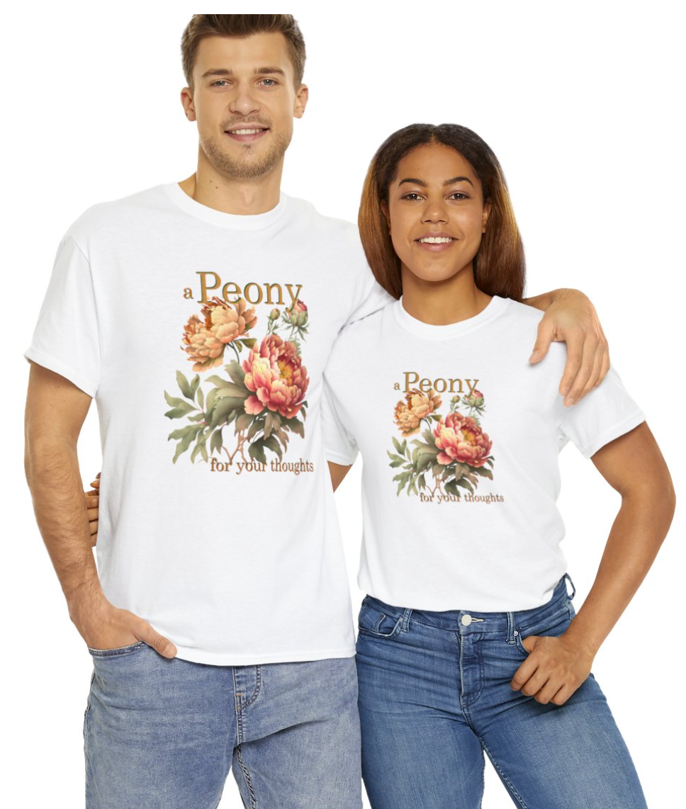 a peony for your thoughts florist graphic tee