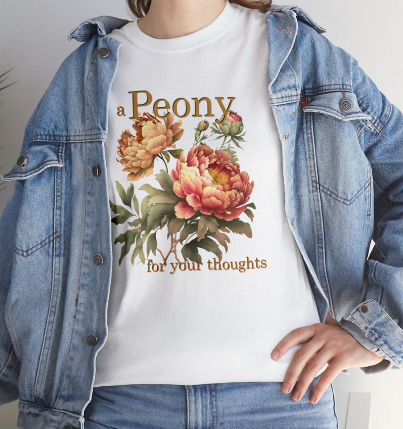 a peony for your thoughts florist graphic tee