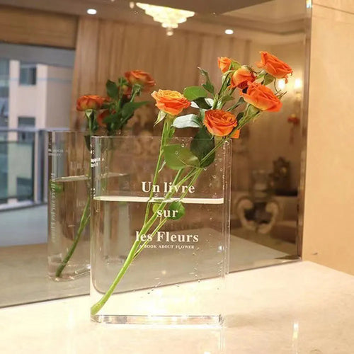 belle clear acrylic book vase