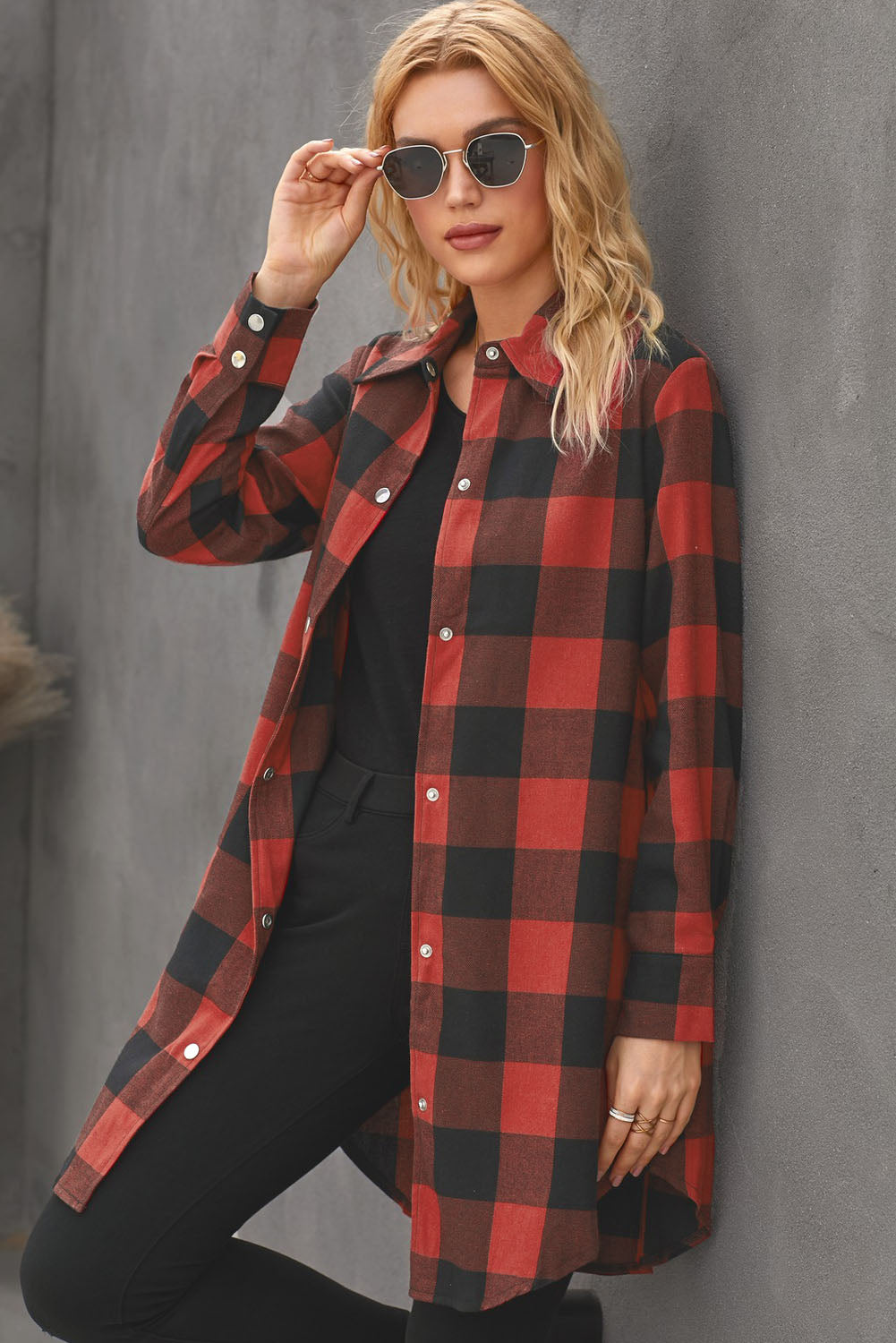 willow plaid shirt coat