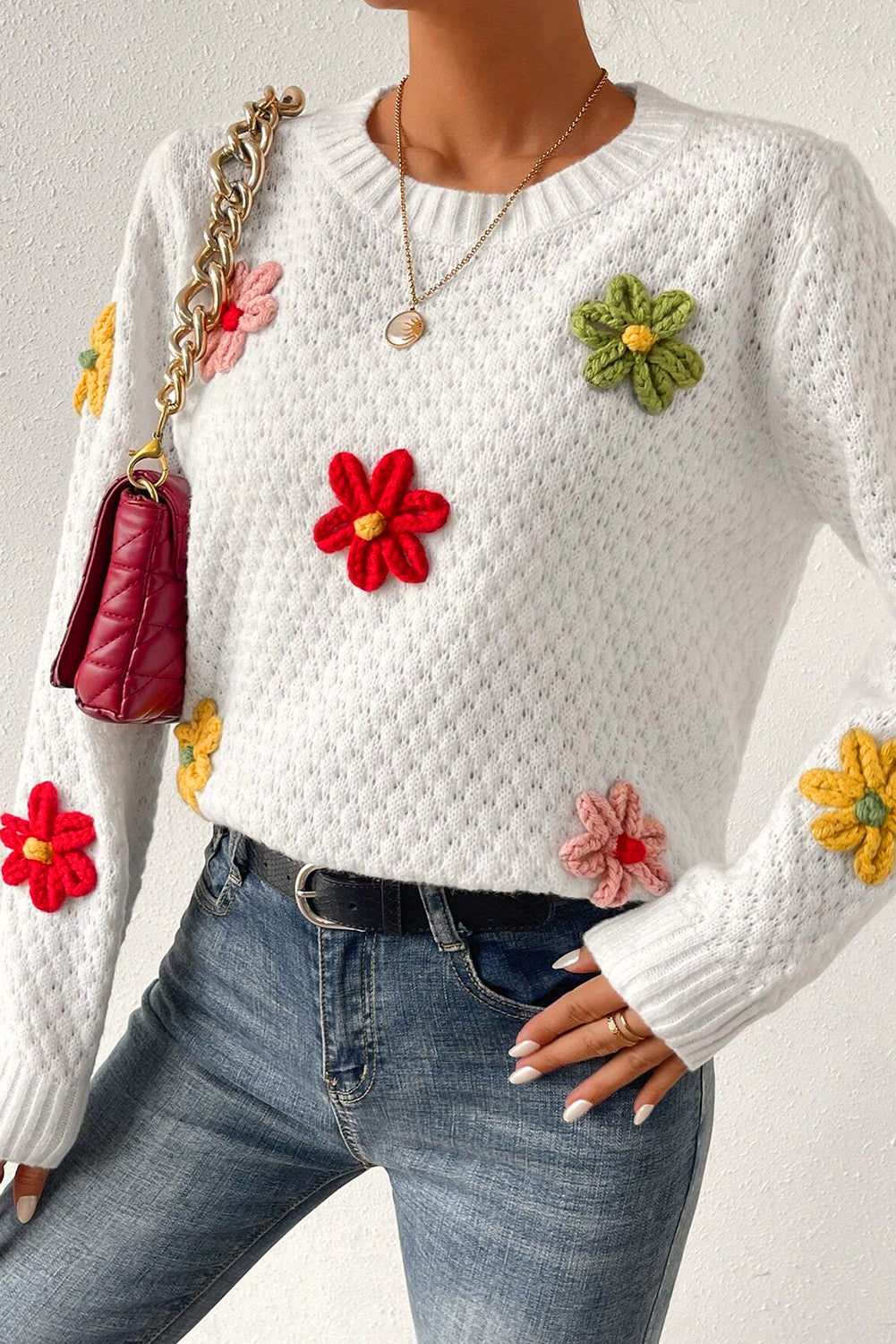 kodi flowr applique sweater