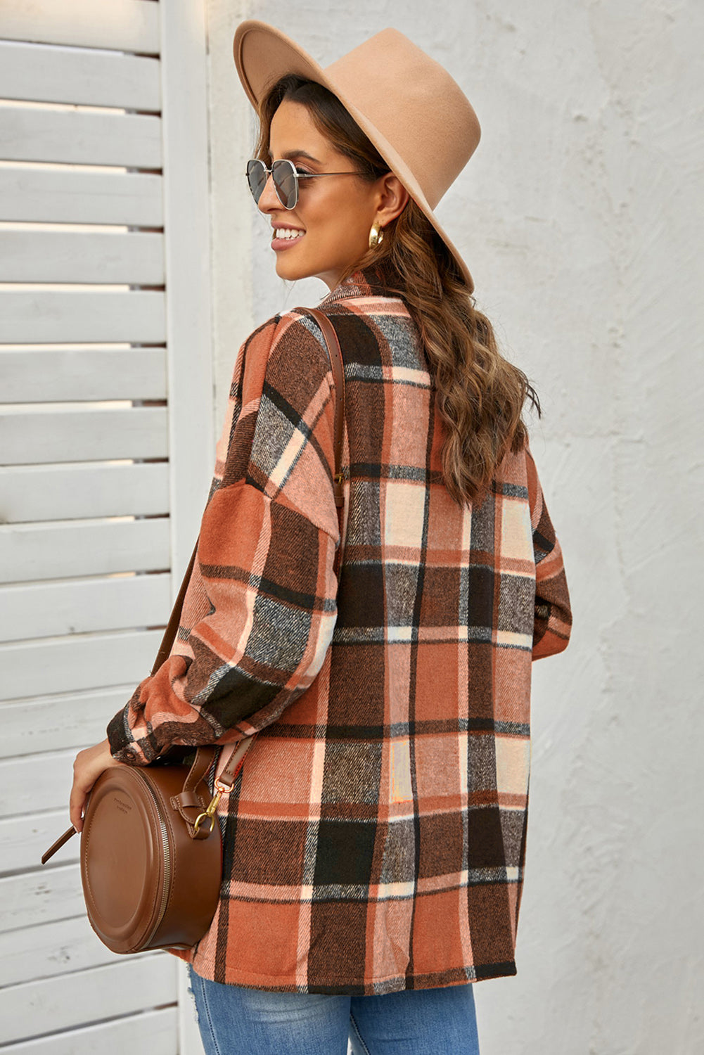 lake plaid print jacket - red/ yellow/ gray/ orange/ rose