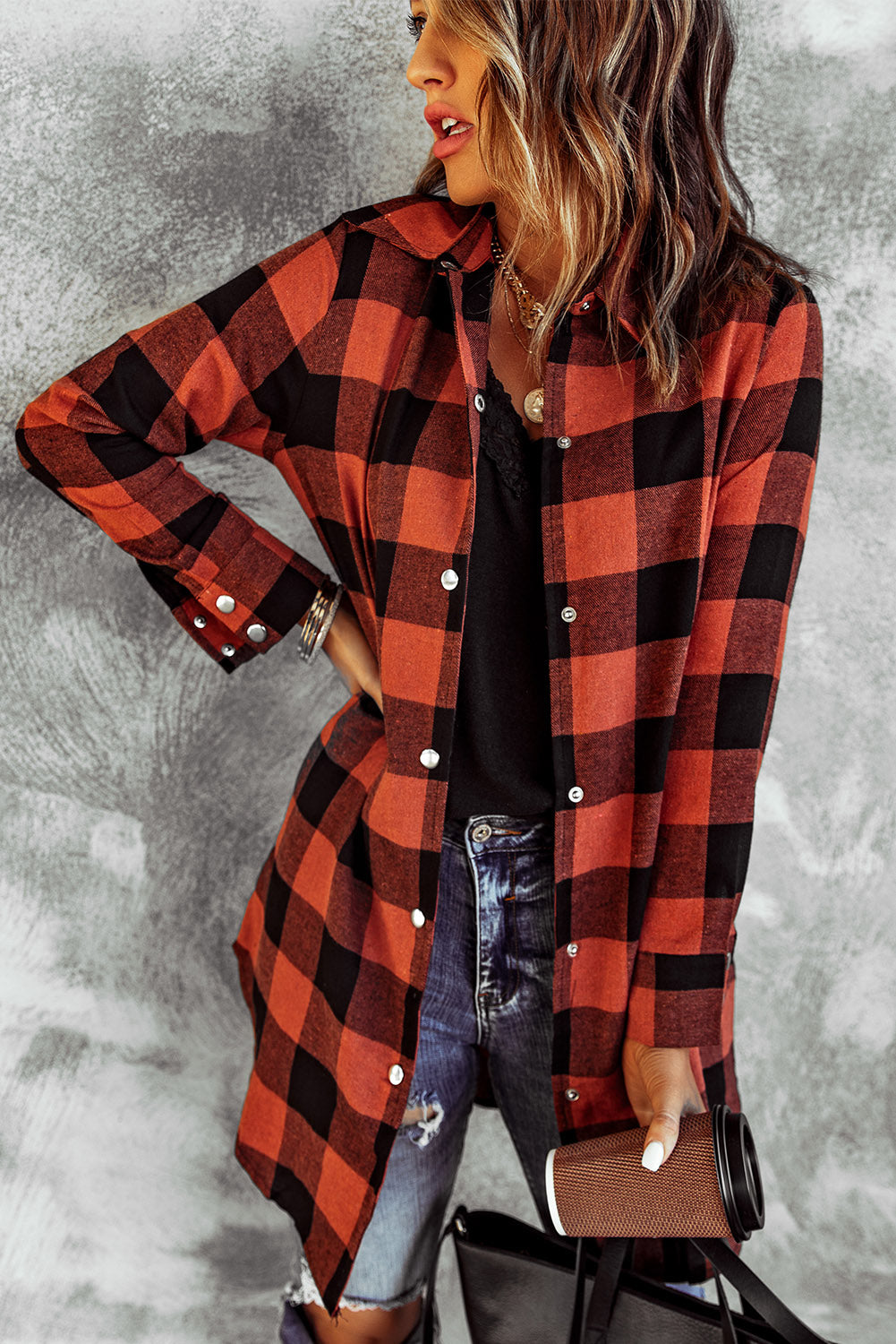 willow plaid shirt coat