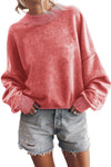 Brown Drop Shoulder Crew Neck Pullover Sweatshirt