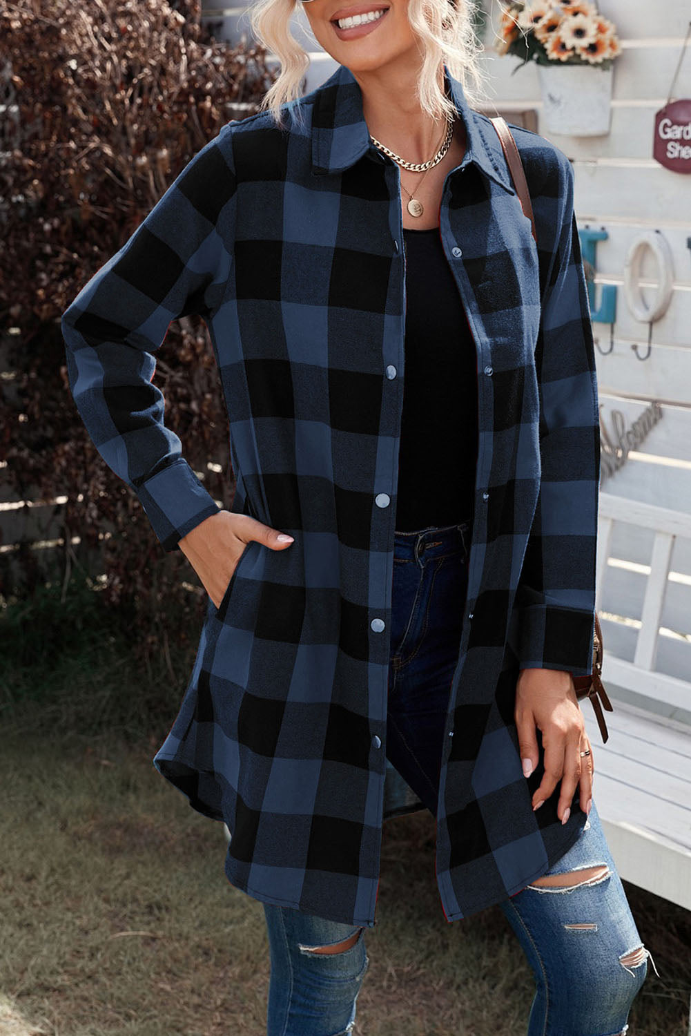 willow plaid shirt coat