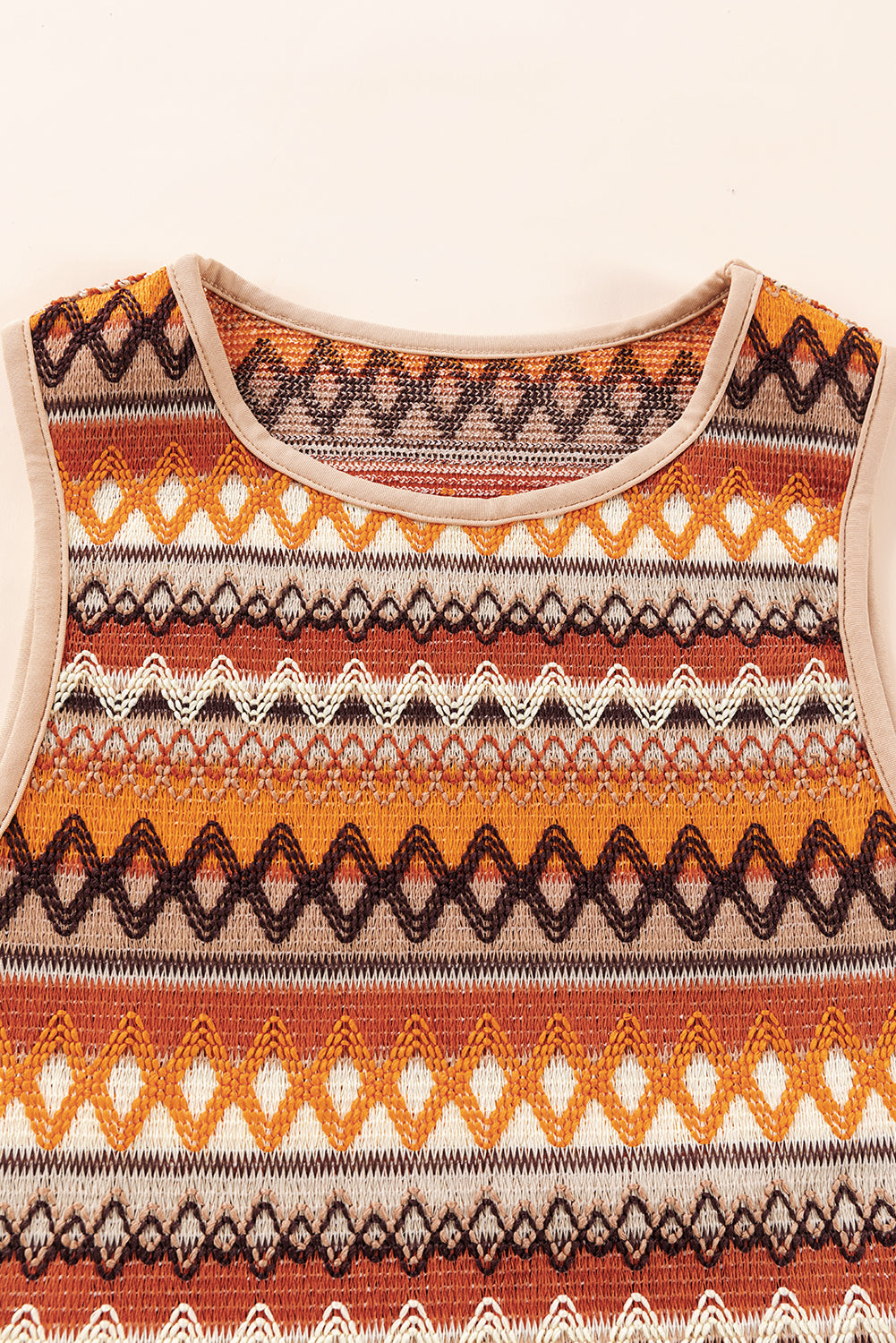 clementine geo jacquard knit tank top