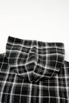 Black Plaid Pattern Sherpa Lined Hooded Shacket