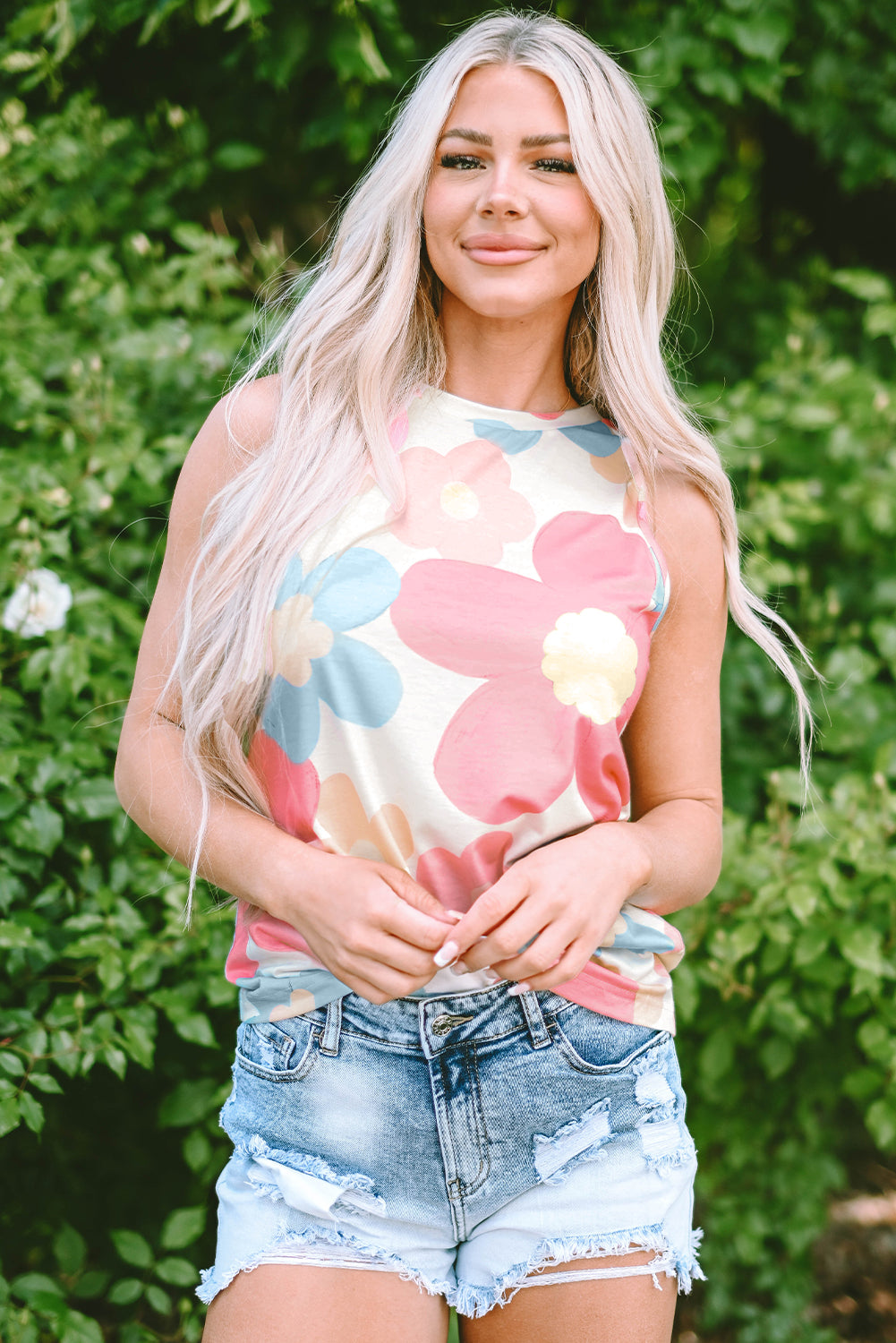 andy pink floral top