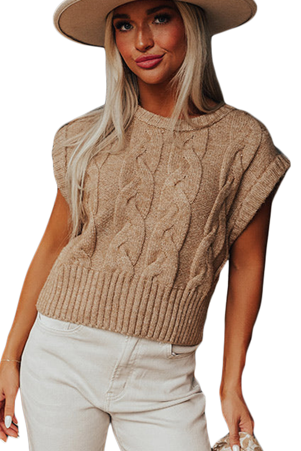 sydney cap sleeve cable sweater