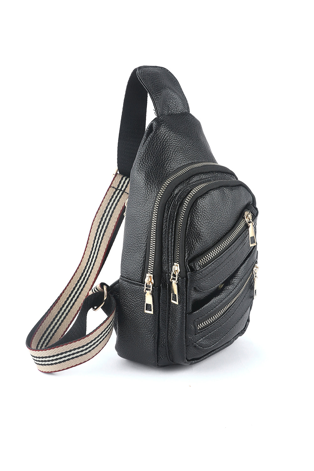 belinda black faux sling bag - black/brown