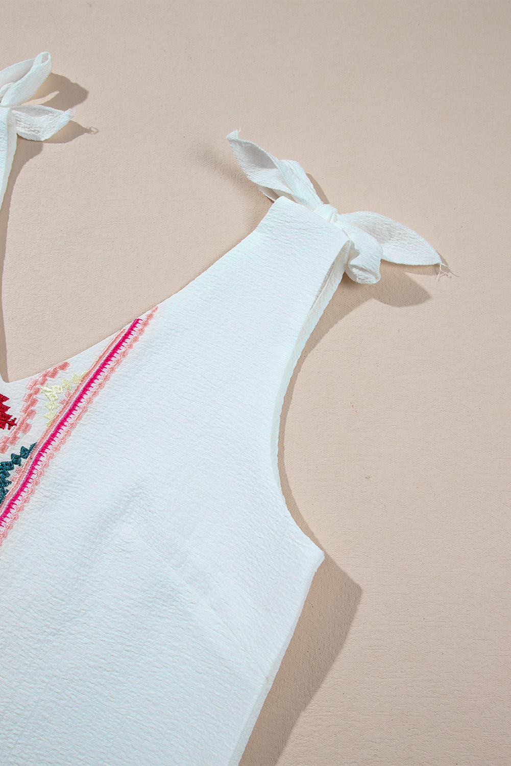 emily embroidered strap tank top