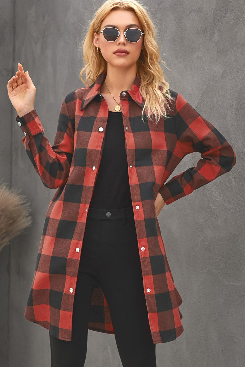 willow plaid shirt coat