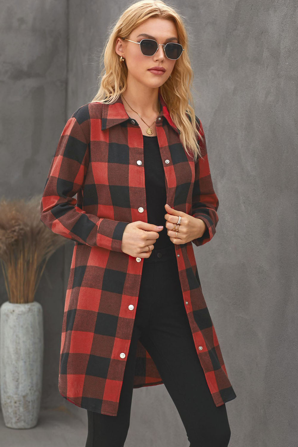 willow plaid shirt coat