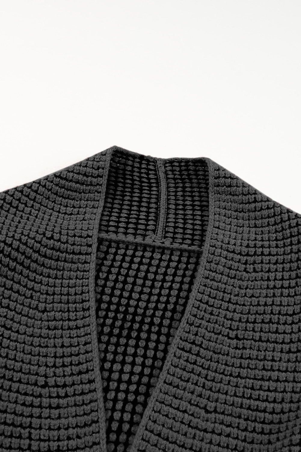archer waffle knit cardigan - black