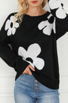 black big flowr sweater