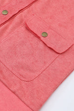 Khaki Vintage Washed Flap Pocket Button Shacket