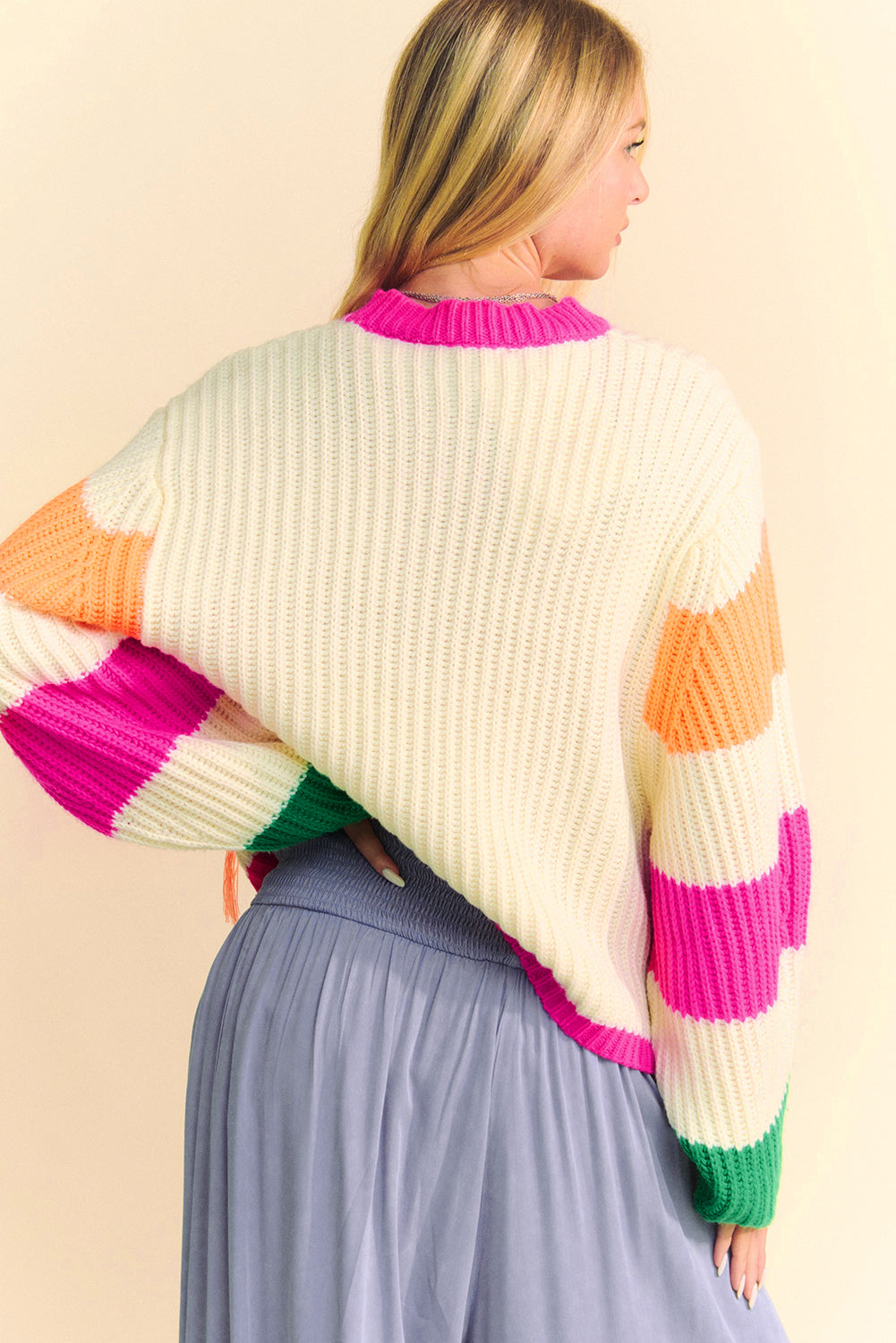 billy colorblock flowr sweater