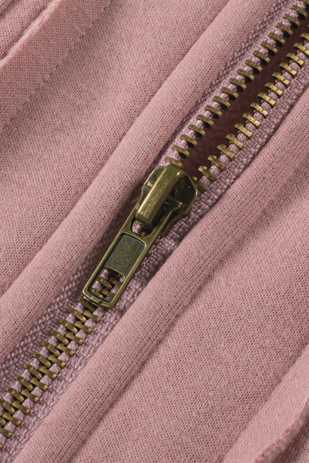 Light Pink Aztec Patch Drawstring Hooded Zip Up Jacket