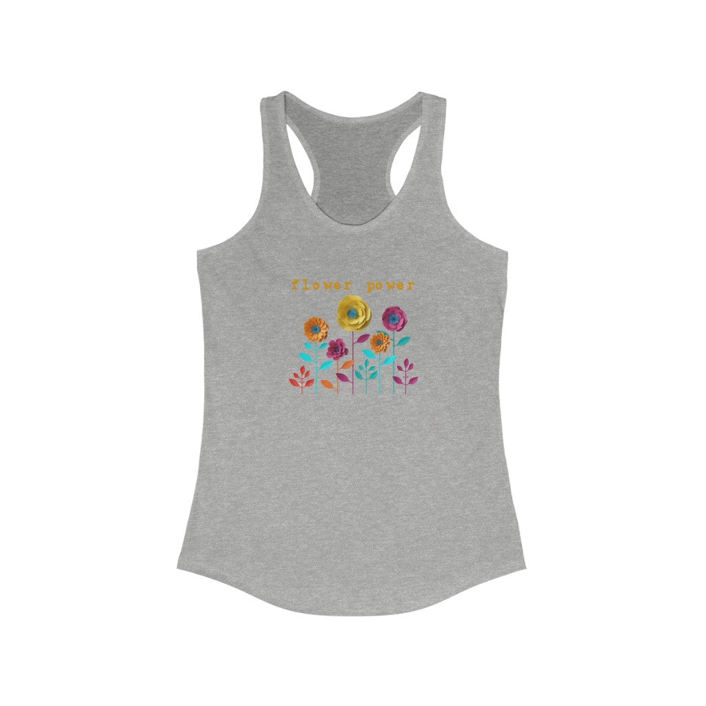 flower power racer back graphic tee