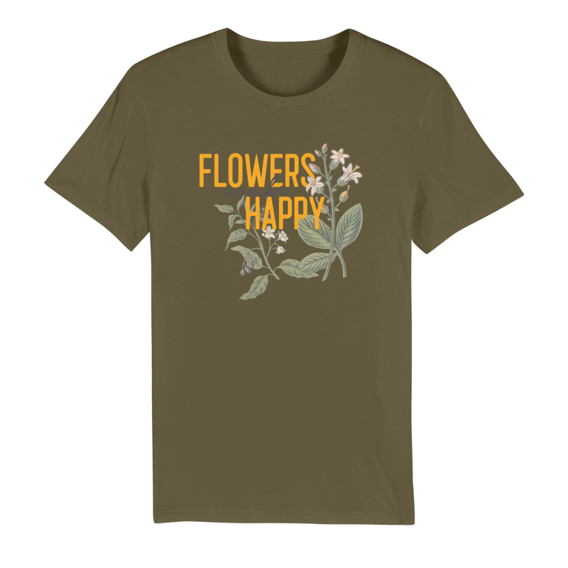 flowers make happy organic tee