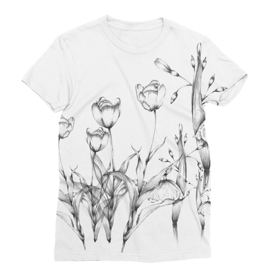 tulip illustrations vintage classic all over graphic tee