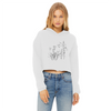 tulip illustrations vintage cropped raw edge graphic hoodie