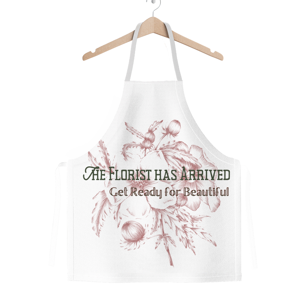 the florist has arrived, get ready for beautiful graphic apron