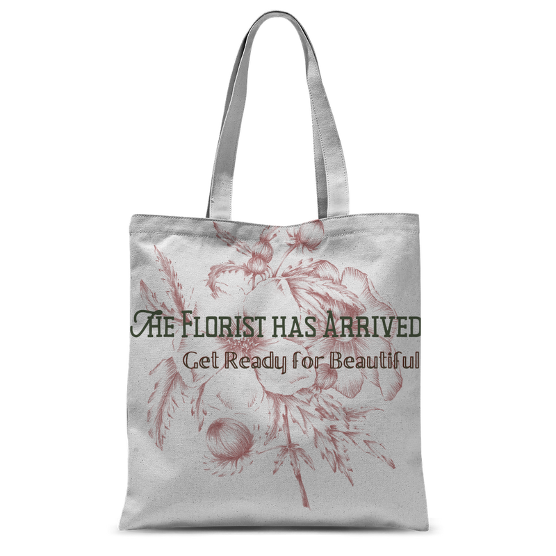 the florist has arrived, get ready for beautiful graphic tote bag