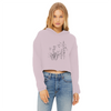 tulip illustrations vintage cropped raw edge graphic hoodie